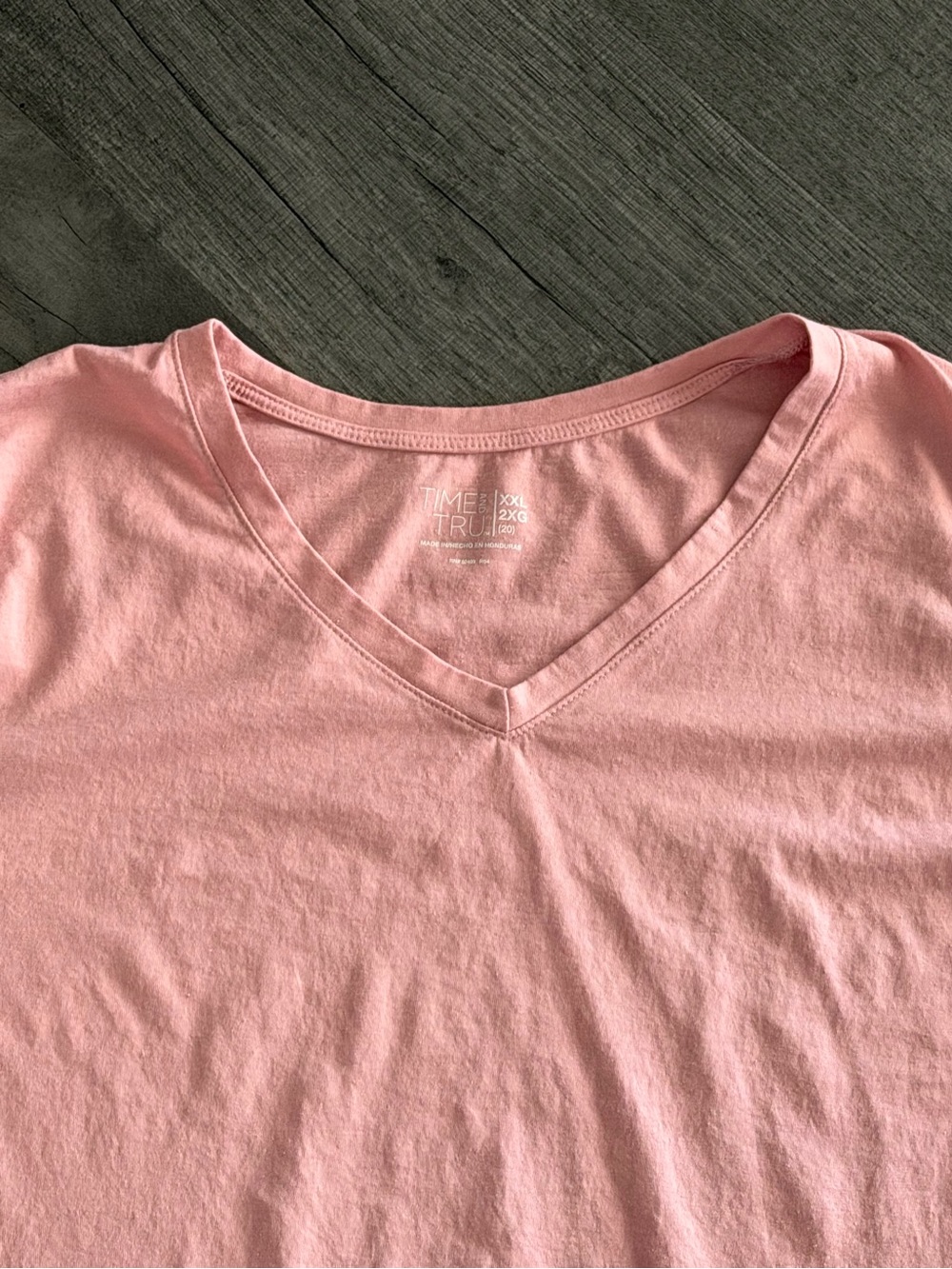Time and Tru Soft Pink V-Neck Short Sleeve Tee